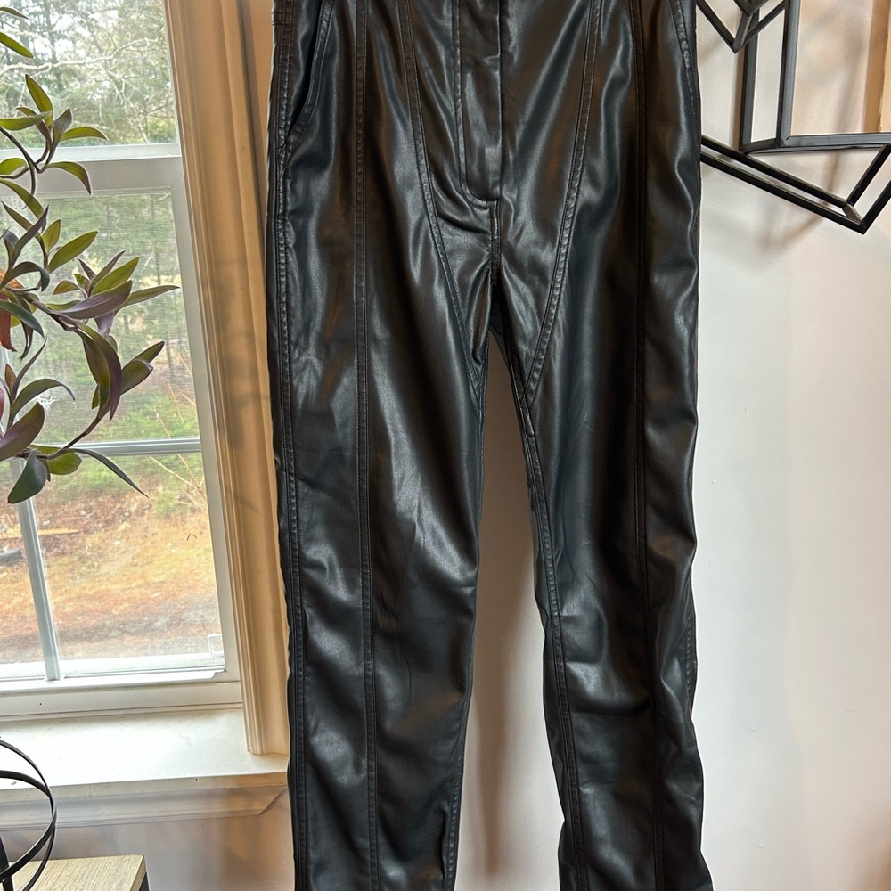 Black Faux Leather Pants